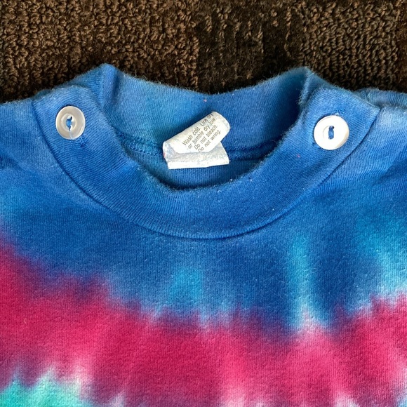 Vintage Baby Tie Dye One Piece Long Sleeve Cotton Jumpsuit Size 6 months Unisex - Picture 2 of 10
